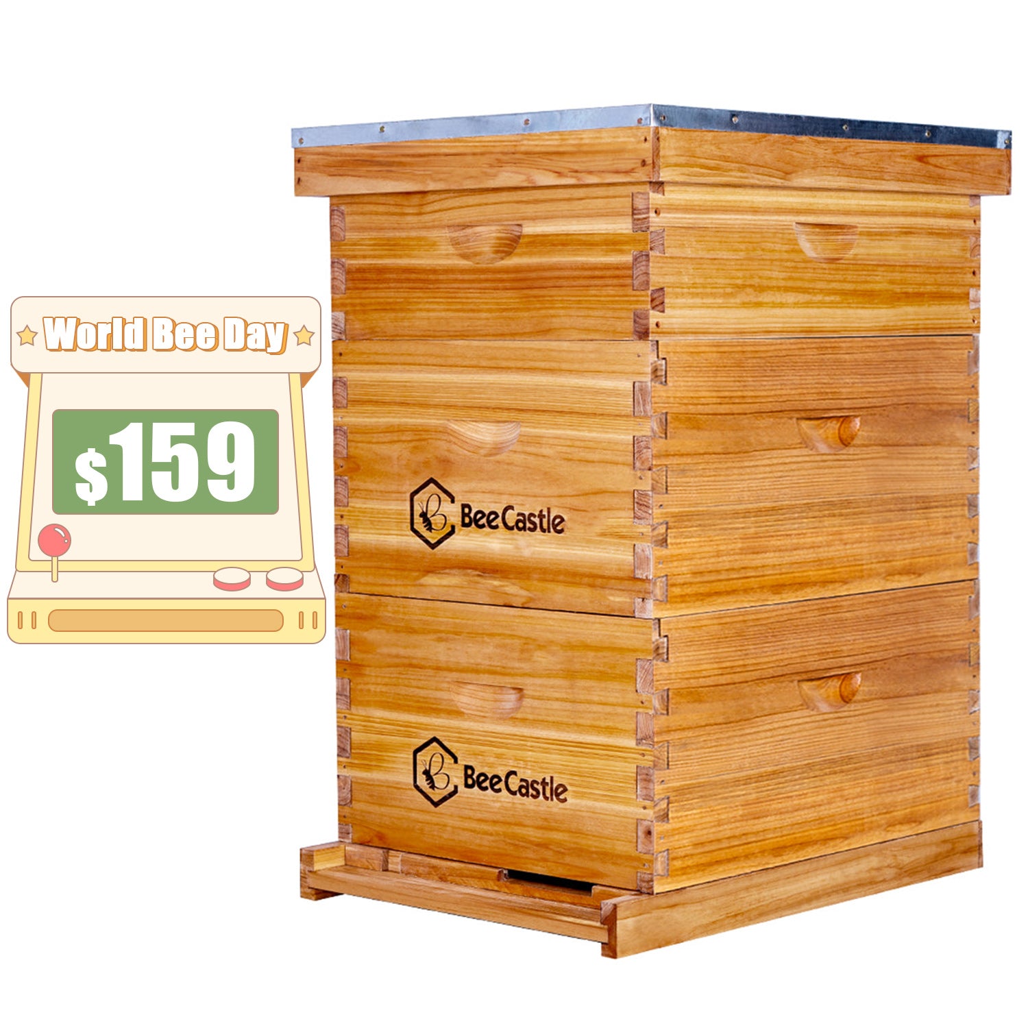 BeeCastle Hives 10 Frame 3 Layer Wax Coat Beehive | Free Shipping