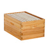 BeeCastle Logo Free Wax Coated 10 Frame Unassembled Brood Deep Boxes,Premium Cedar Wood Bee Boxes with Pine Wooden Frame and Beeswax Plastic Foundation for Elevated Beekeeping.