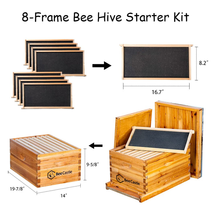 BeeCastle Hives Complete 8 Frame Deep Brood Beehive Starter Kit Overview